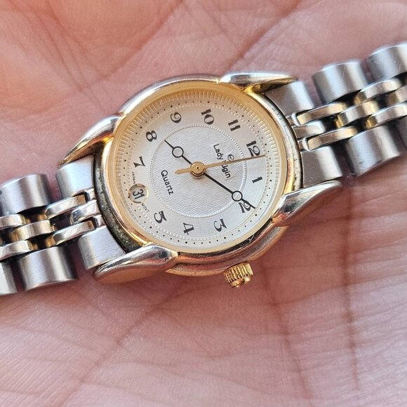 Vintage Lady Elgin Women Wristwatch Quartz Japan Movt Date Calendar Analog Watch main image 5